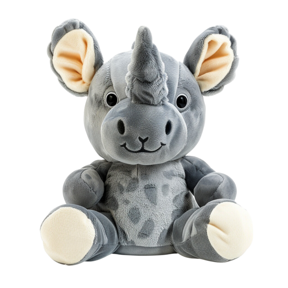 Rhinoceros toy front view isolated on transparent background png