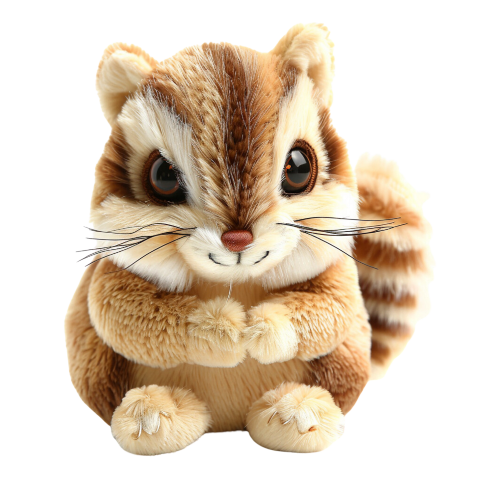 A single cute chipmunk toy isolated on transparent background png