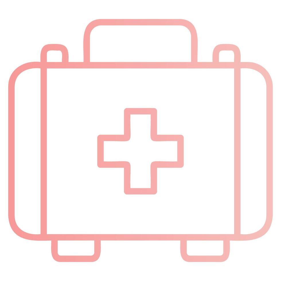 First Aid Kit Outline Gradient Icon vector