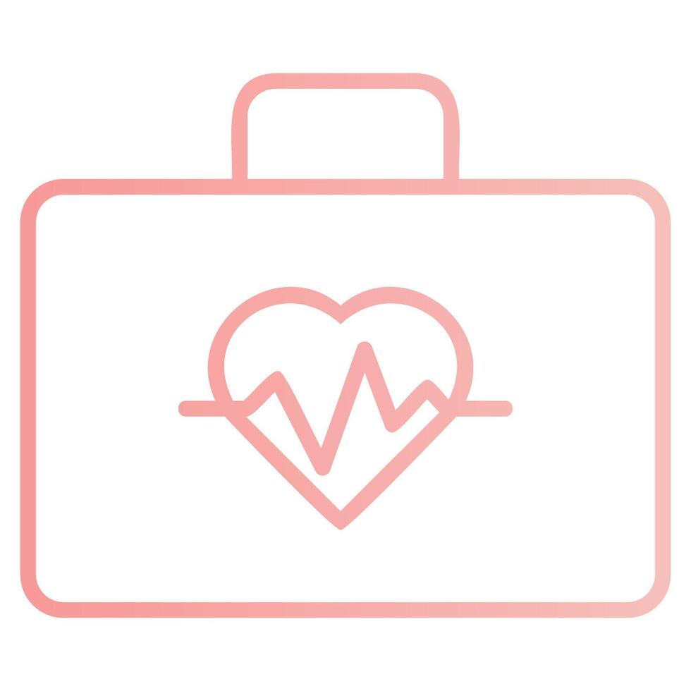First Aid Kit Outline Gradient Icon vector