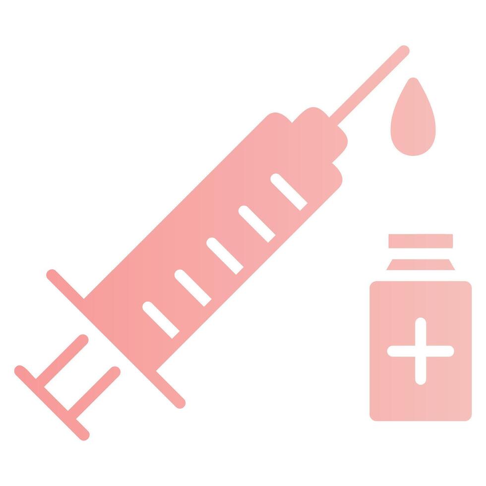 Syringe and Medicine Bottle Glyph Gradient Icon vector