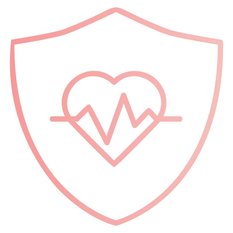 Heart Health Protection Outline Gradient Icon vector