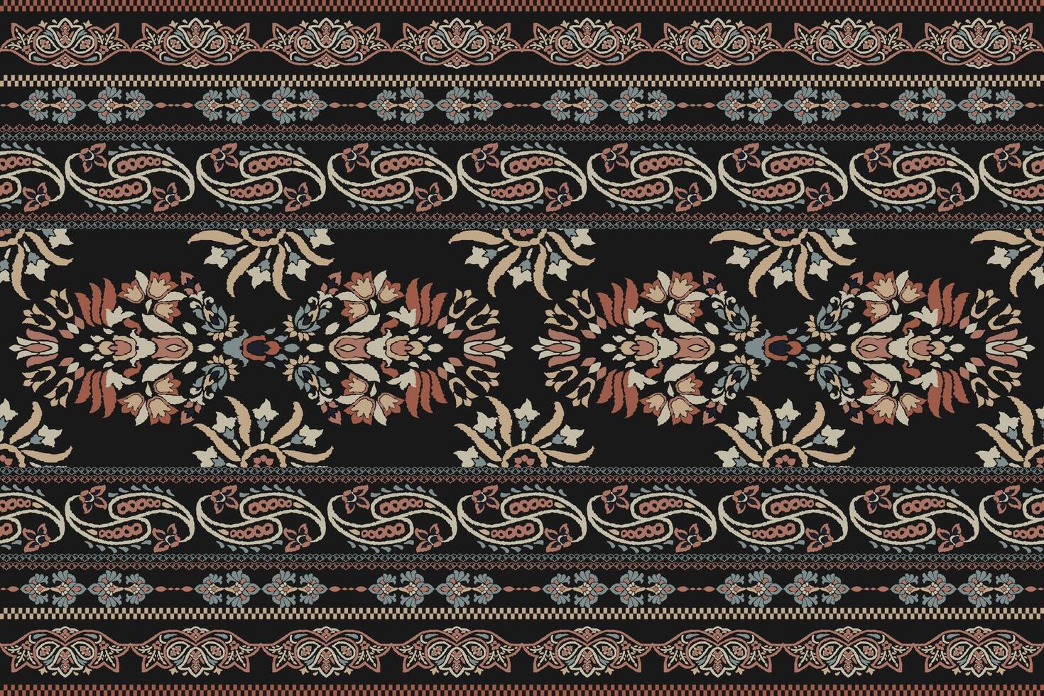 Ikat tribal Indian seamless pattern. Ethnic Aztec fabric carpet mandala ornament native boho chevron textile.Geometric African American oriental traditional illustrations. vector
