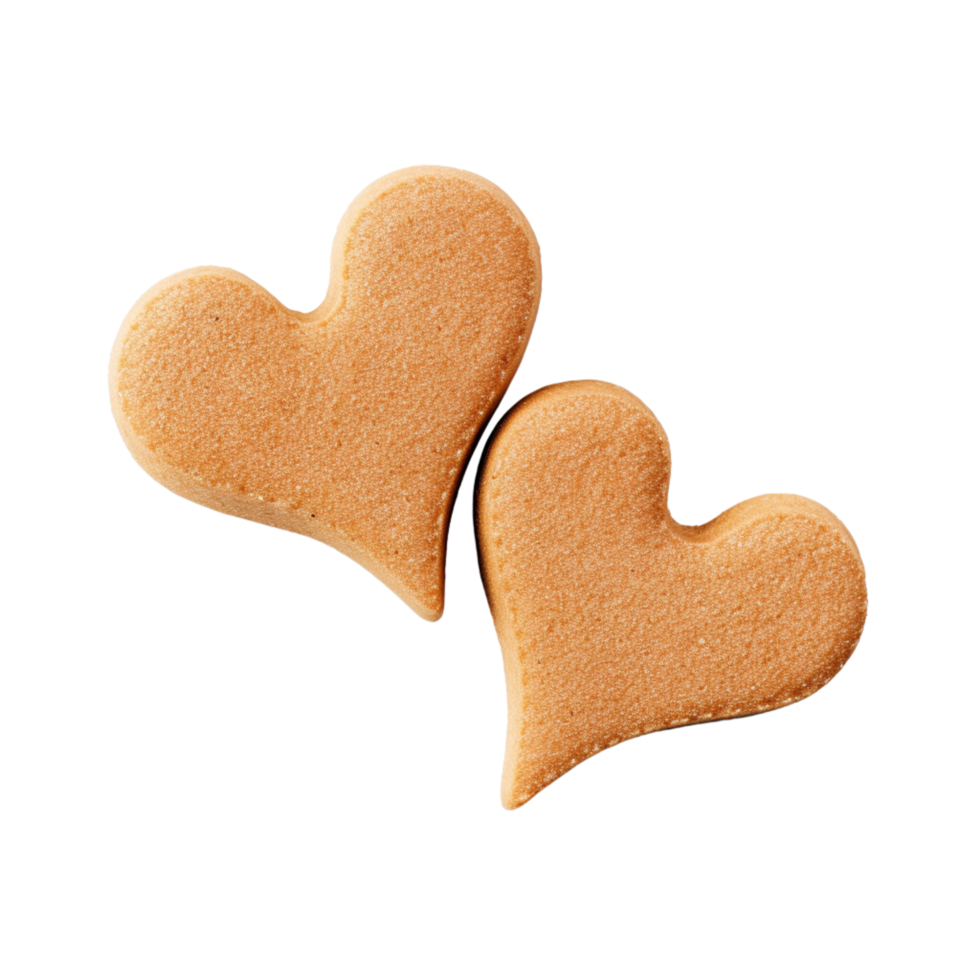 Heart-shaped cookies isolate on a transparent background png