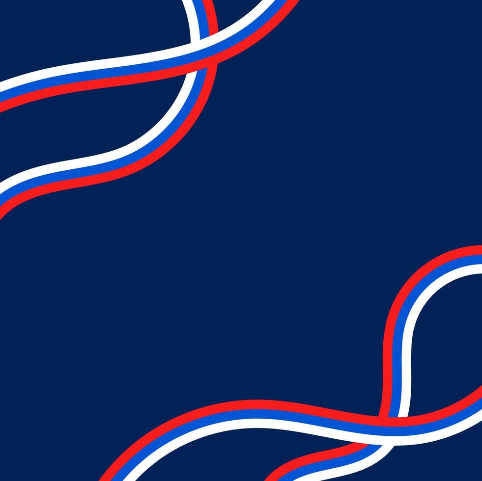 a blue and red background with a red, white and blue ribbon vector