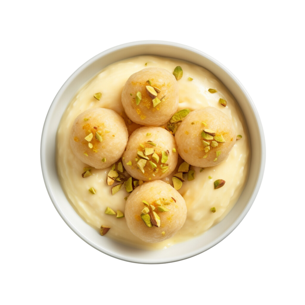 Laddu top view isolated on a transparent background png