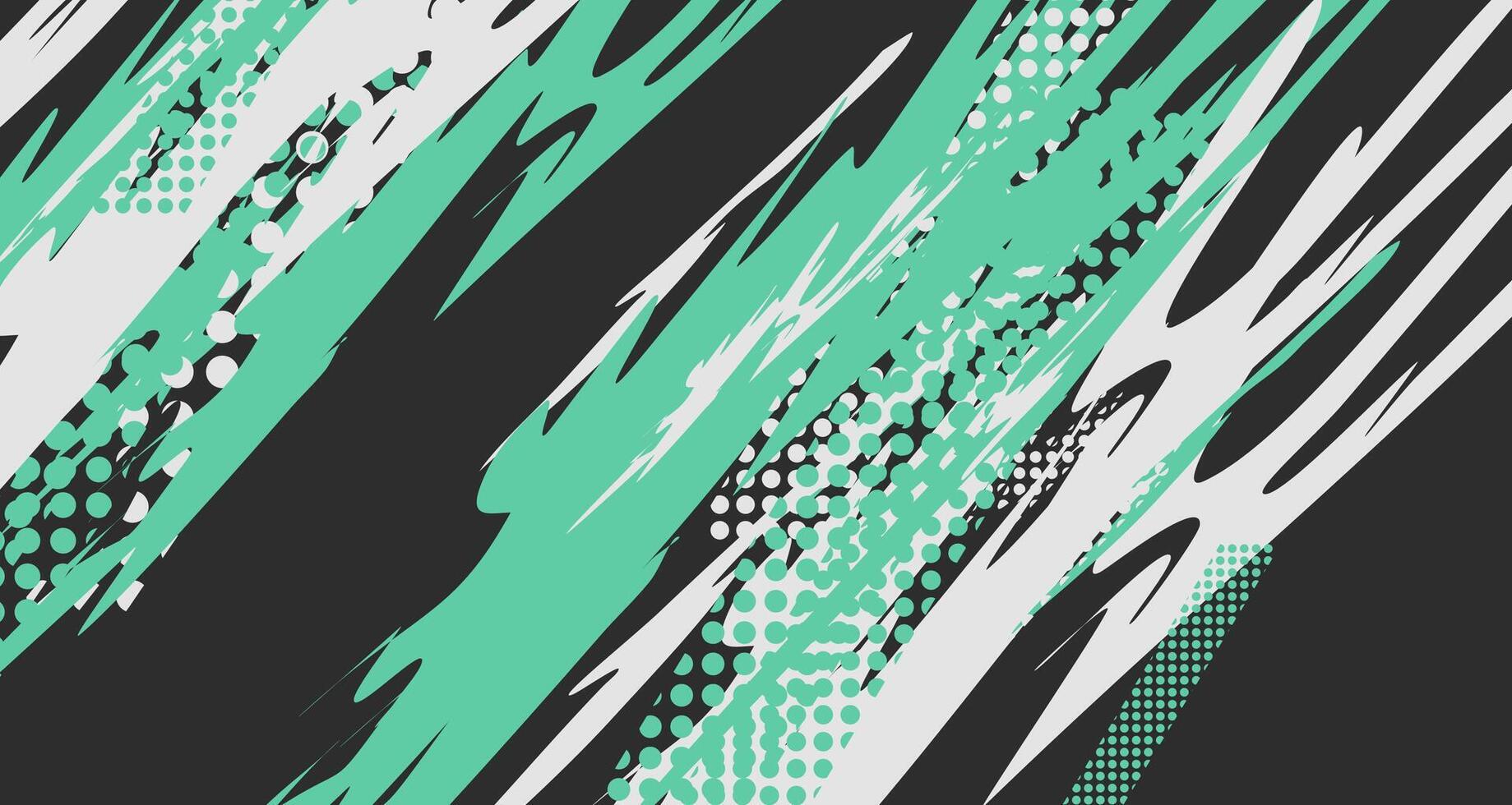 a green and white abstract background with a black and white design vector