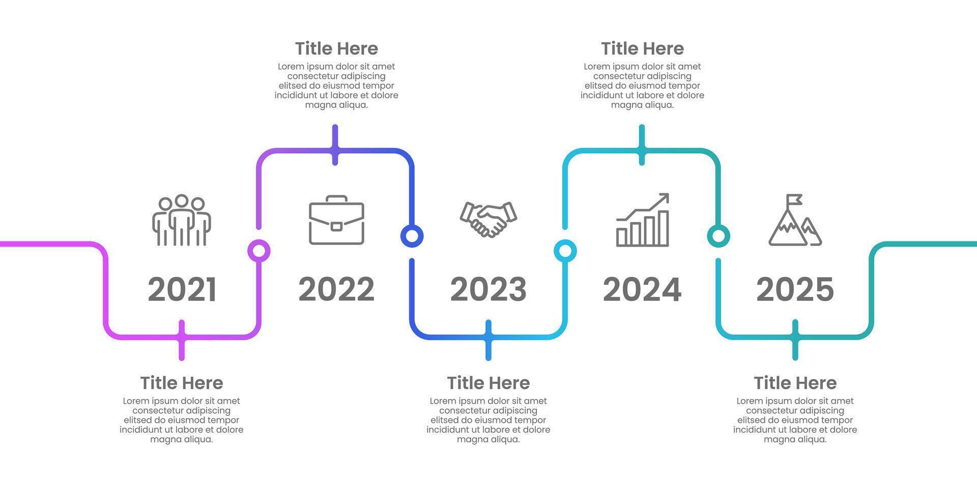 5 Business Plans and Goals for Success. Infographic timeline design template. Business presentation, Report, Structure, Planning and Marketing. vector
