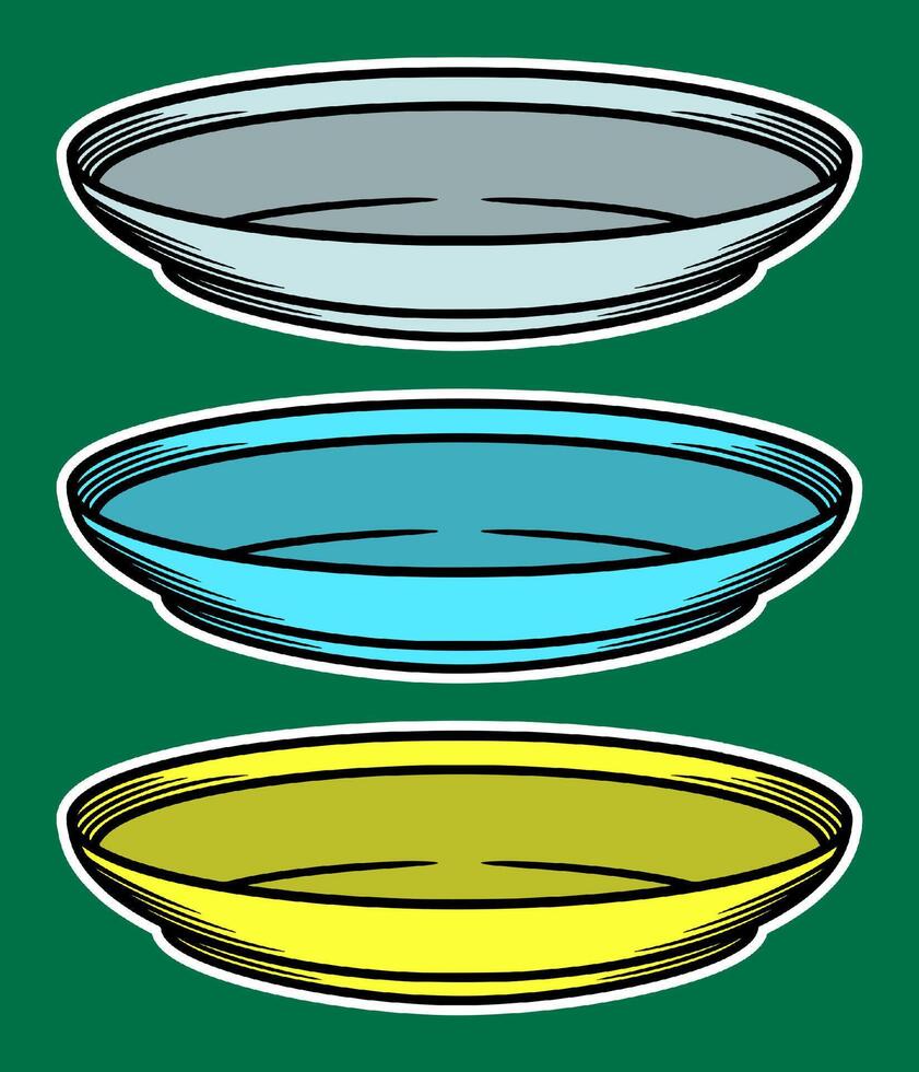 Hand Drawn Plate Sticker Illustration vector