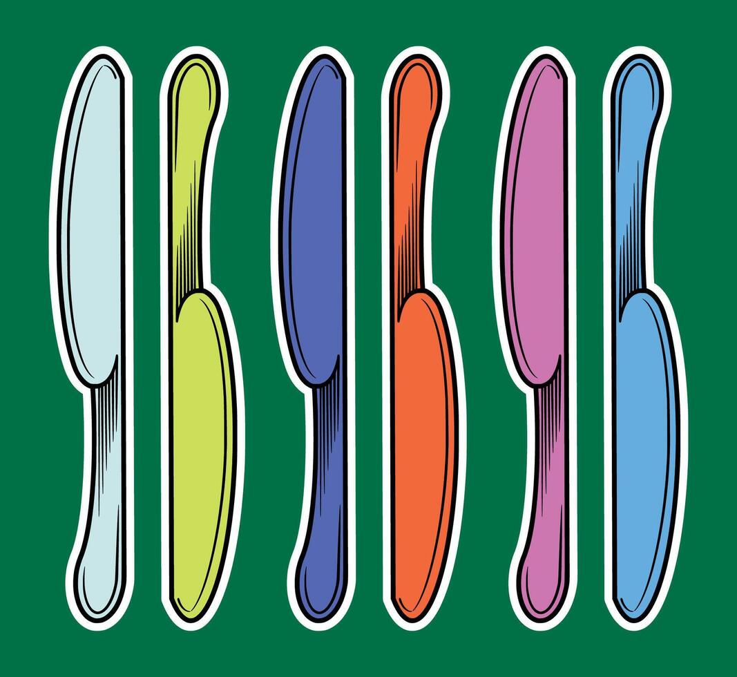 Kitchen Knife Sticker Illustration vector