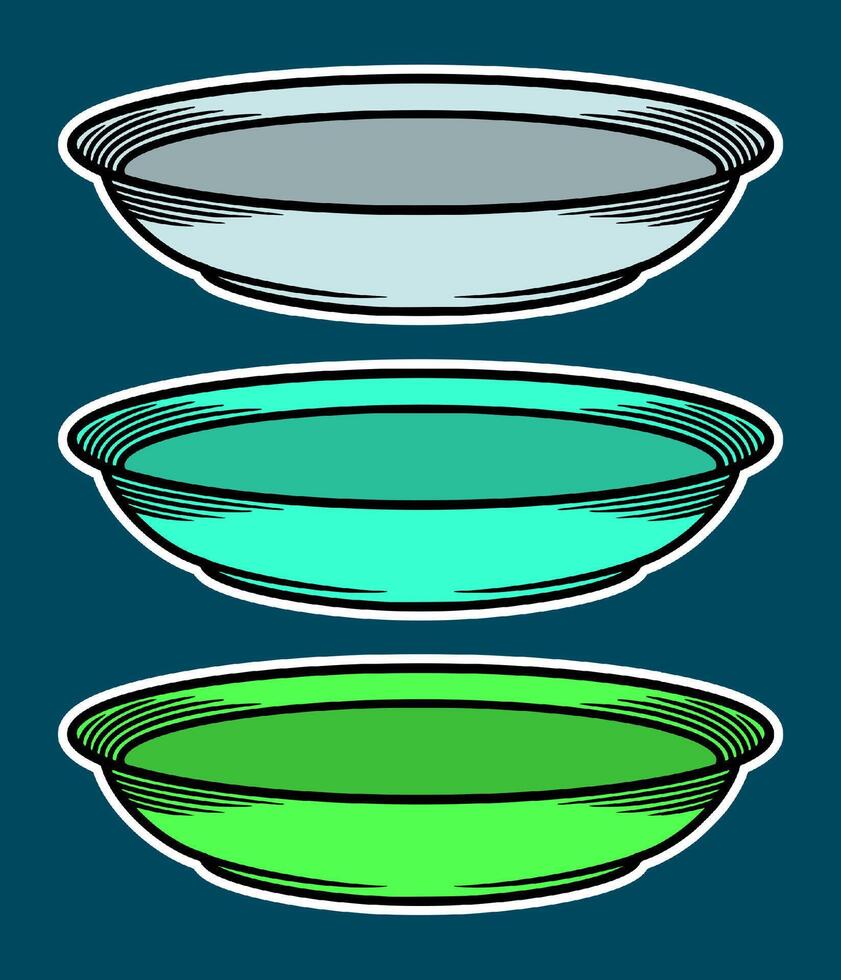Hand Drawn Plate Sticker Illustration vector