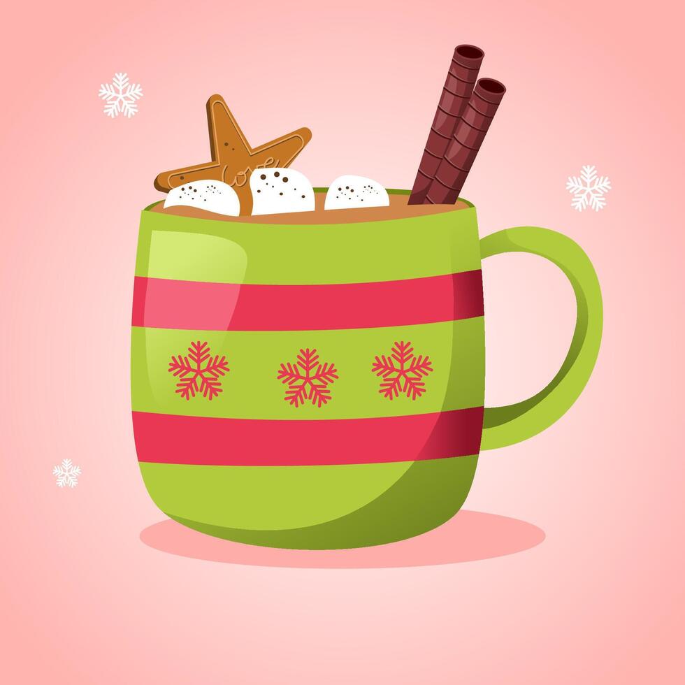 Hot chocolate for winter vector