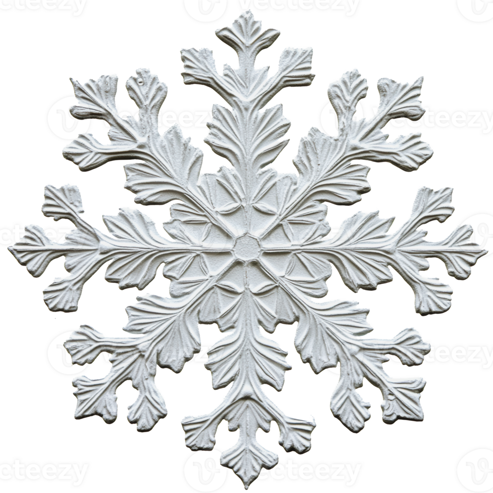 Intricate white snowflake design on a flat surface png
