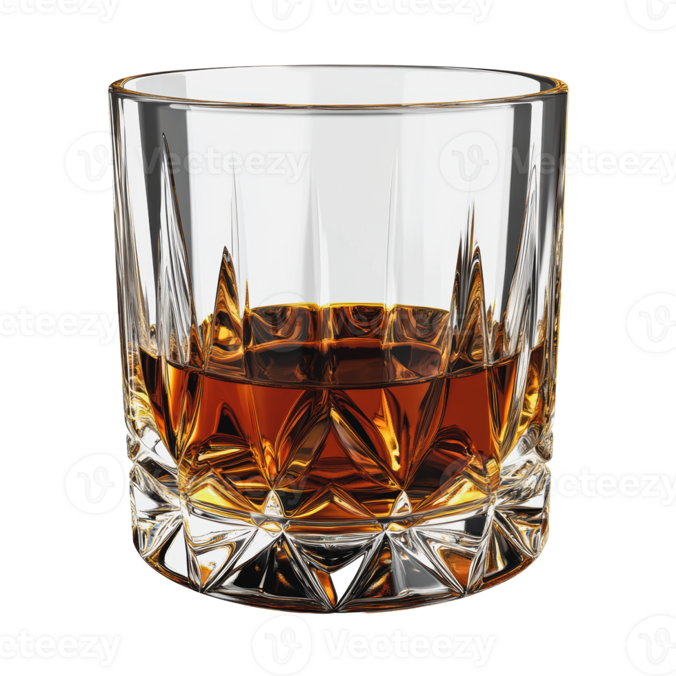 cristal whisky vaso lleno con ámbar bebida png