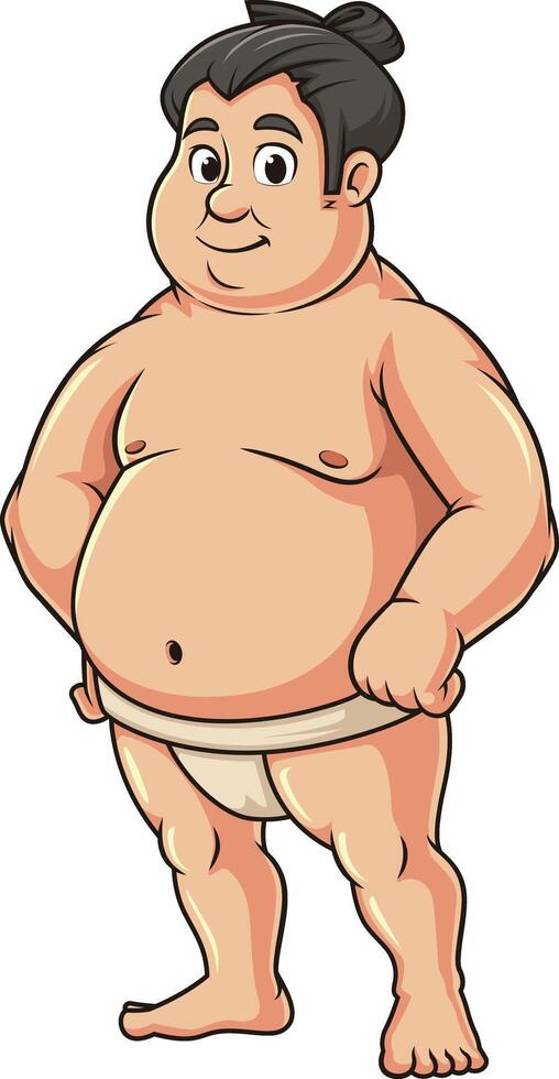 Sumo wrestler character cartoon drawing vector