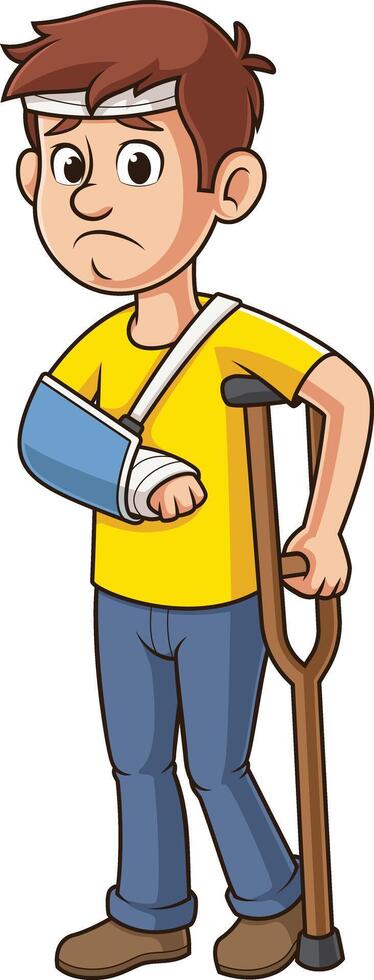 Caucasian man looking hurt cartoon drawing vector
