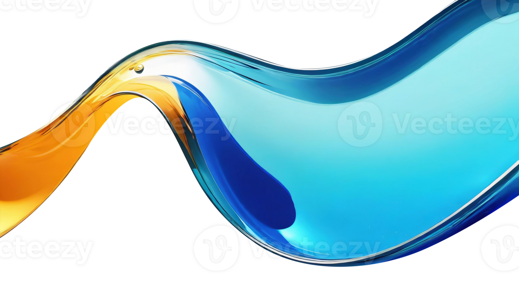 Abstract liquid glass shape with colorful reflections. Ribbon of curved water with glossy color wavy fluid motion. Chromatic dispersion flying and thin film spectral effect. png