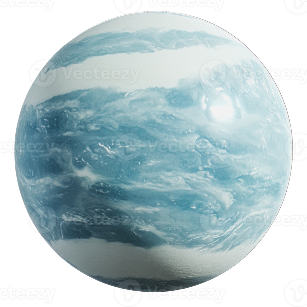 Blue planet with swirling clouds in space png