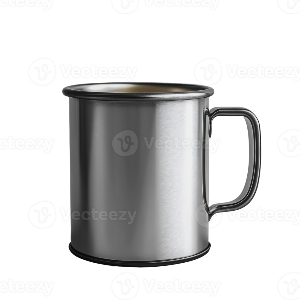 Metal mug on a plain background png