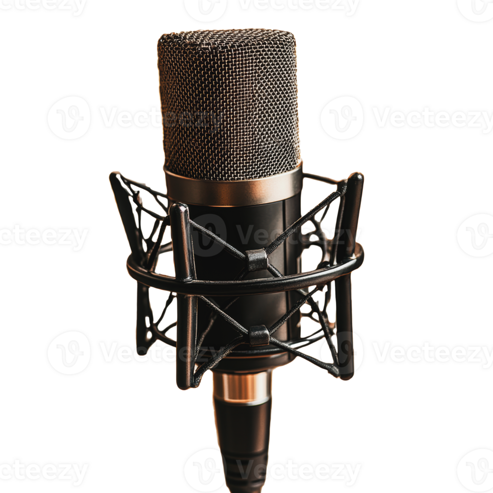 High-quality studio microphone on a stand png
