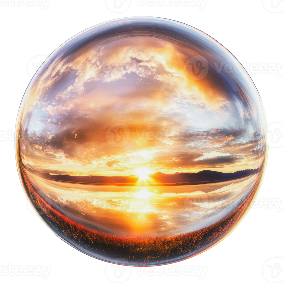 Sunset reflecting on tranquil lake at dusk png