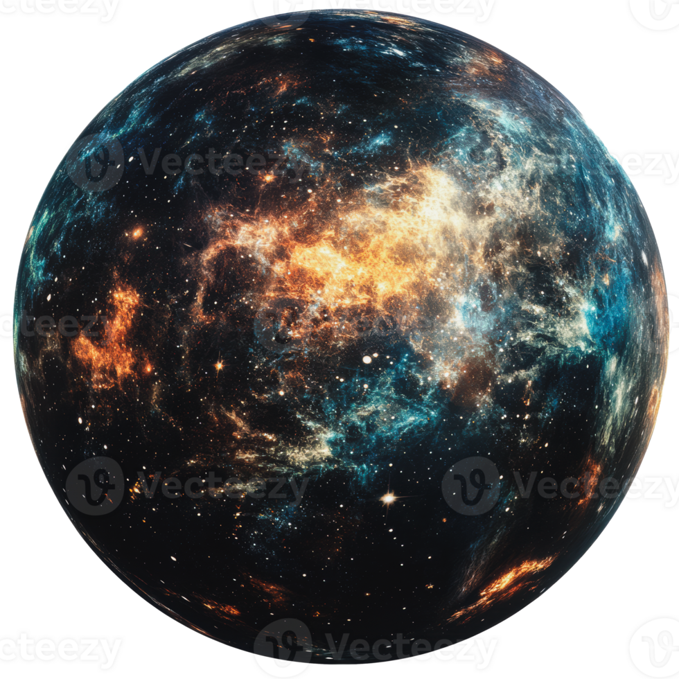 Colorful cosmic scene with nebulae and stars png