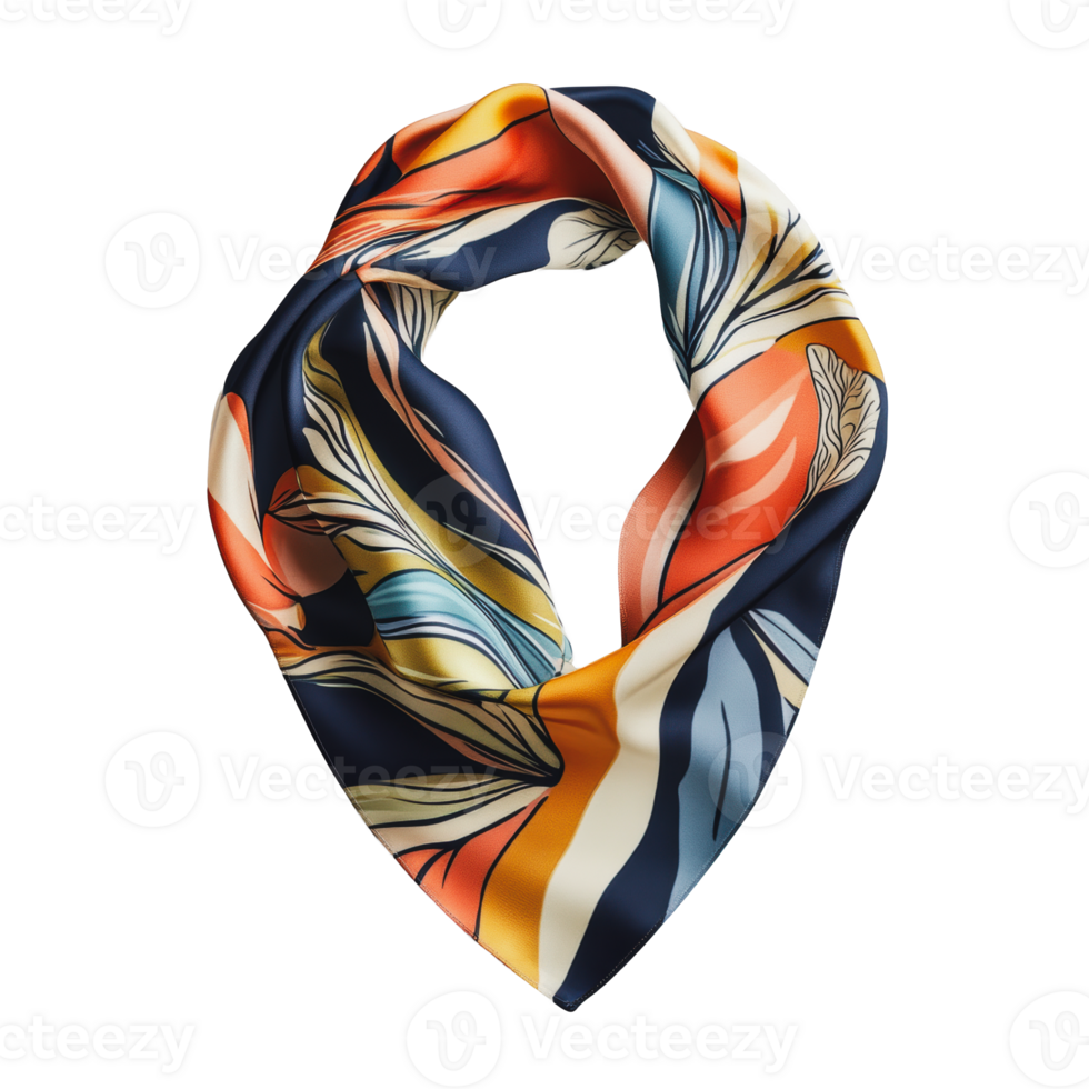 Floral patterned scarf in vibrant colors png