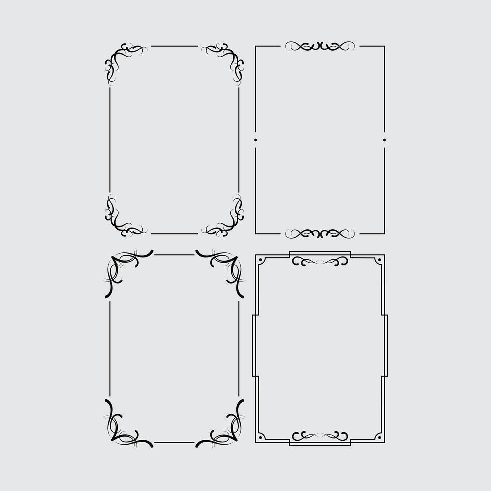 Calligraphic ornamental frame vector