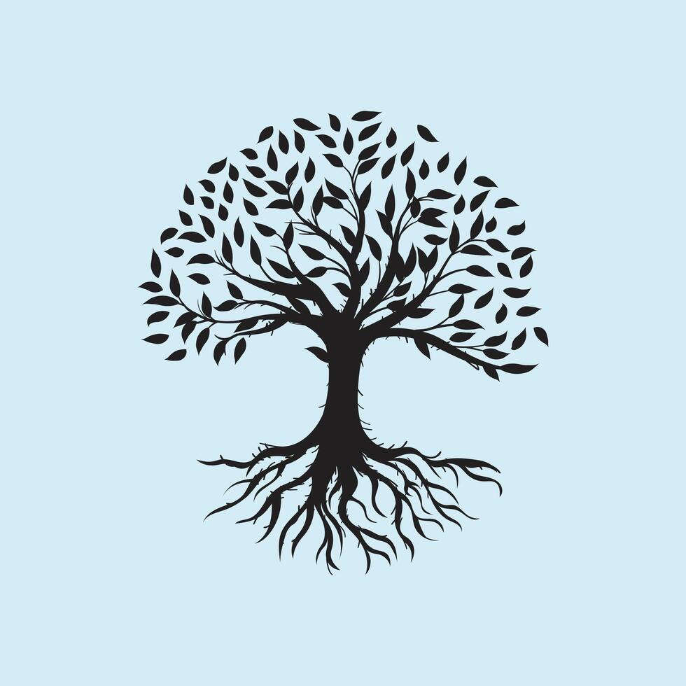 Hand drawn tree life in brown shades vector