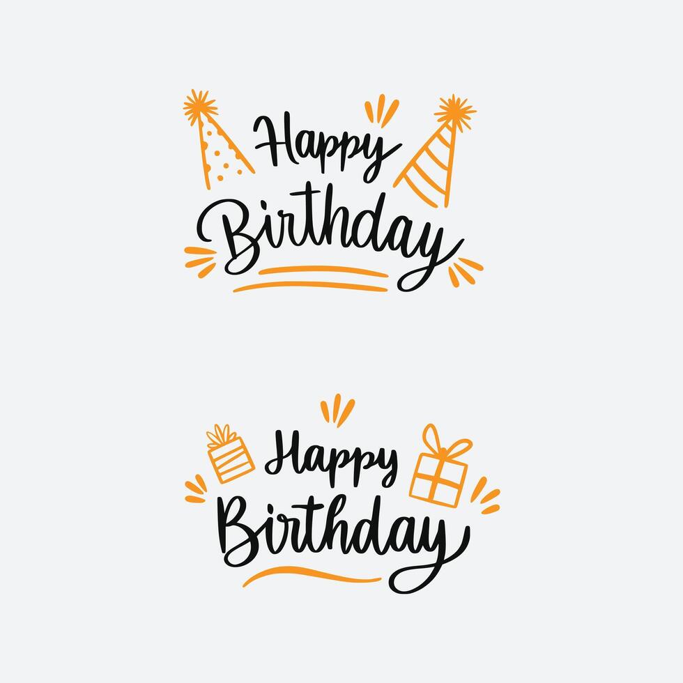 Lettering birthday badge collection vector