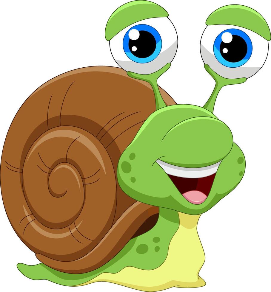 Cute cartoon snail isolated on white background vector