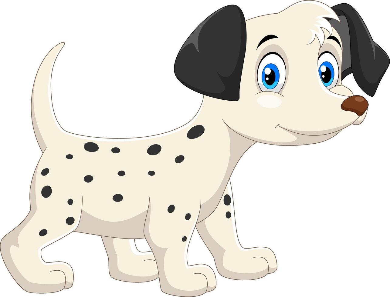 Cute happy dalmatian dog cartoon vector