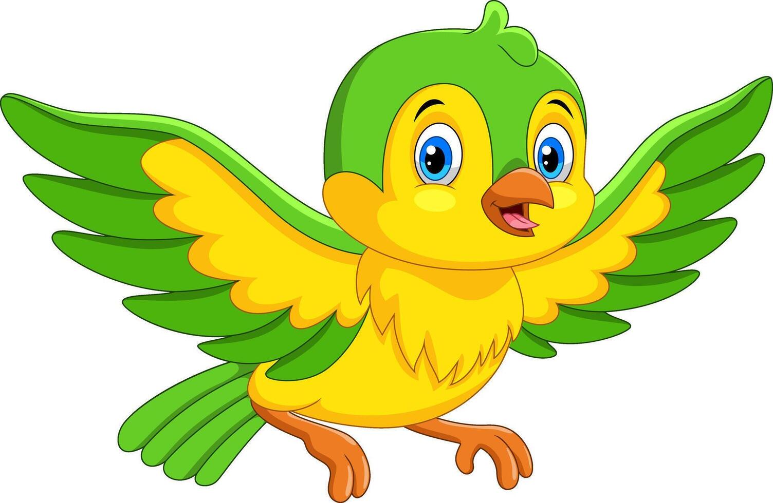 Cute baby bird cartoon flying vector