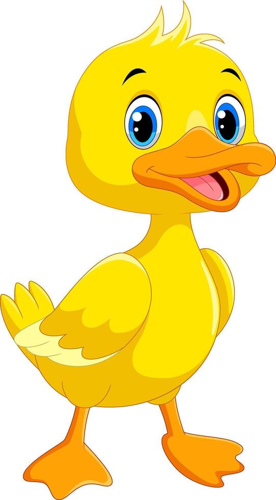 Cute duck cartoon isolated on white background vector