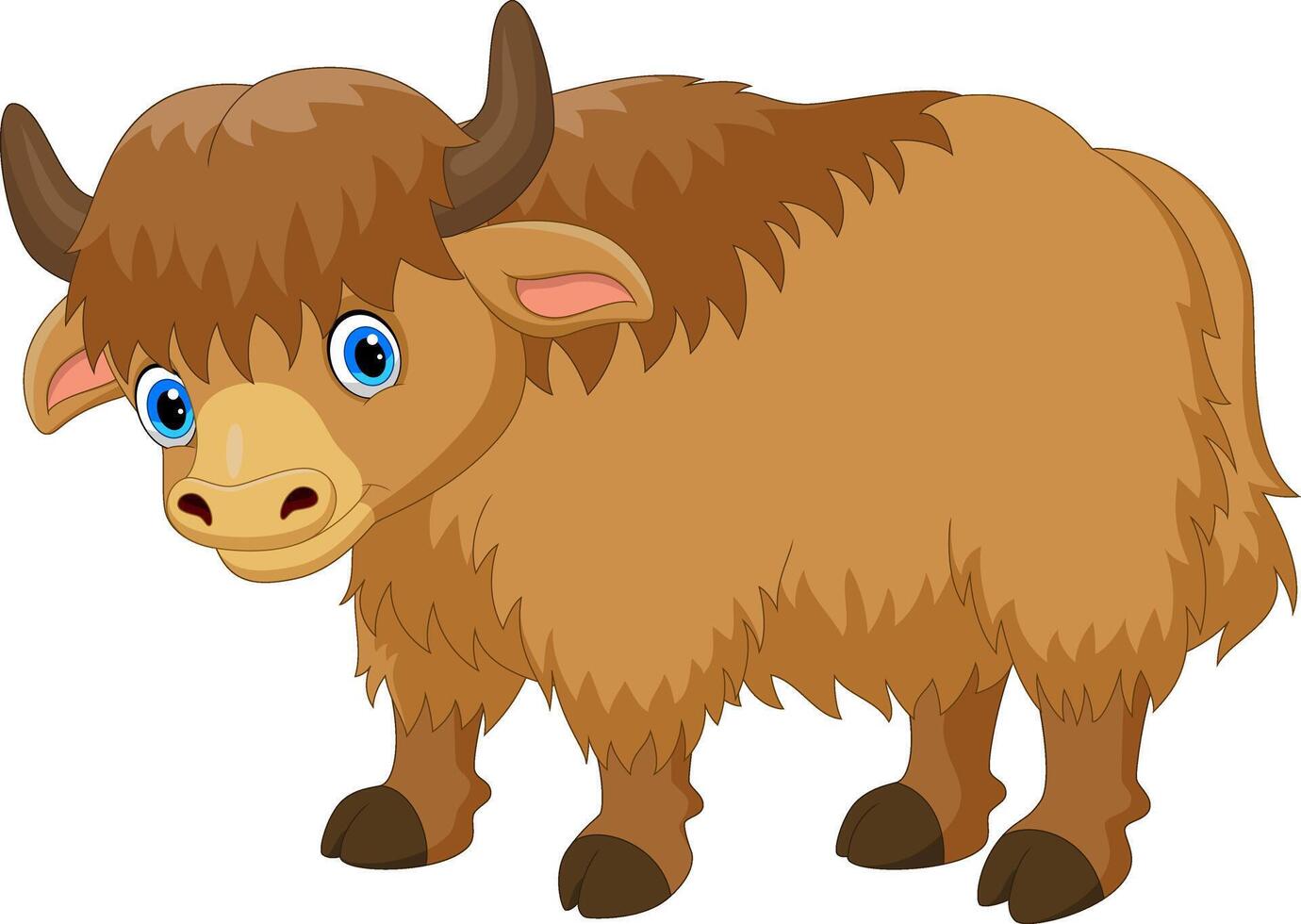 Cartoon happy yak on white background vector