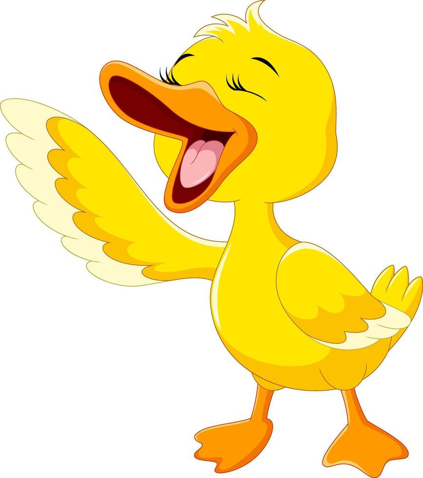 Cute duck cartoon isolated on white background vector