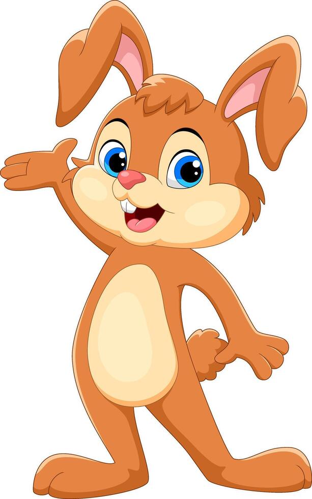 Cute rabbit cartoon on white background vector