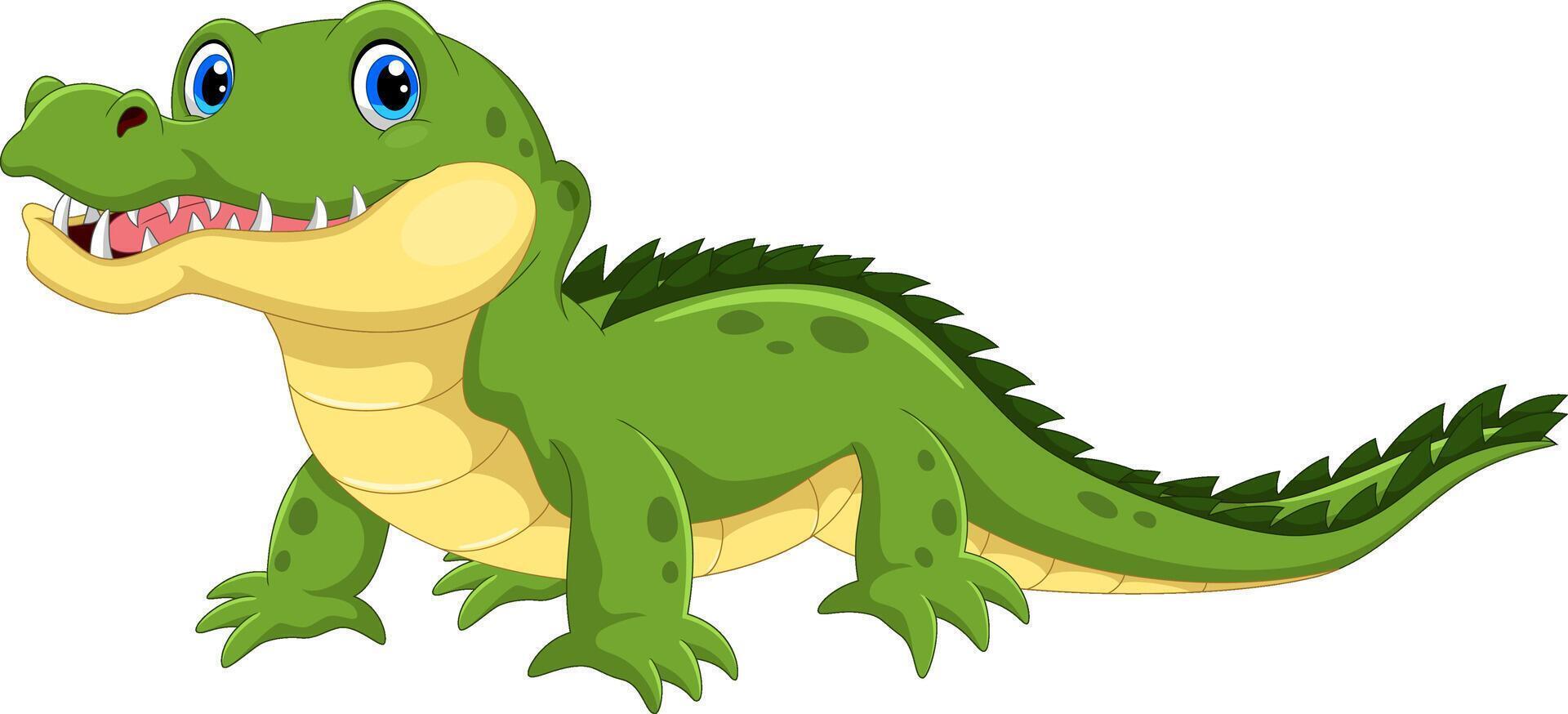 Cartoon happy crocodile isolated on white background vector