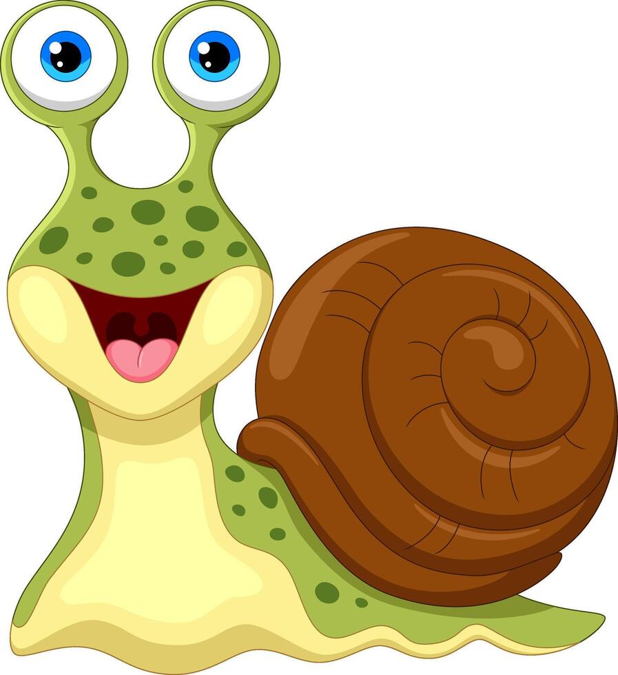 Cute cartoon snail isolated on white background vector