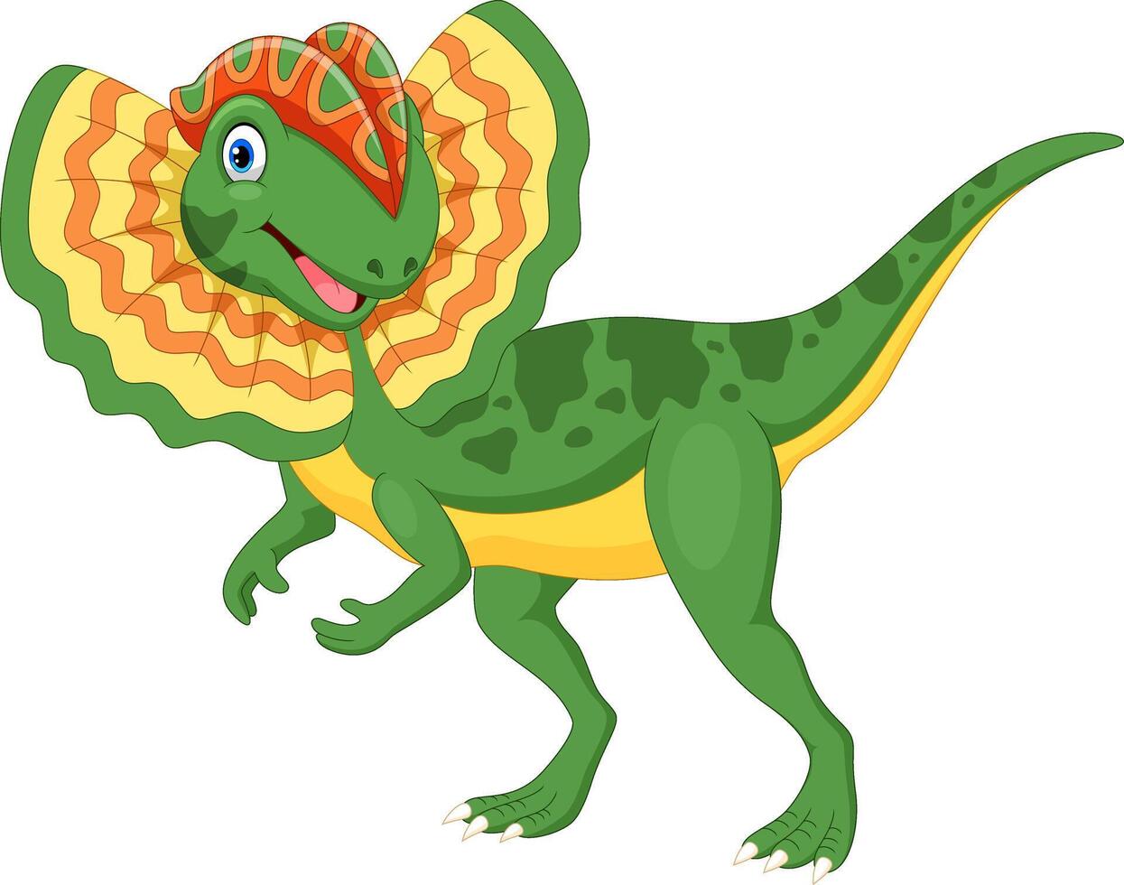 Cute Dilophosaurus cartoon vector