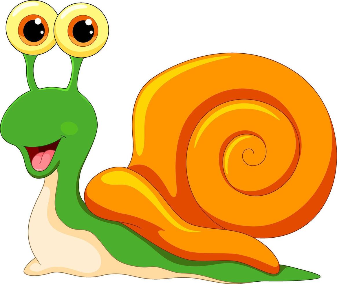 Cute cartoon snail isolated on white background vector
