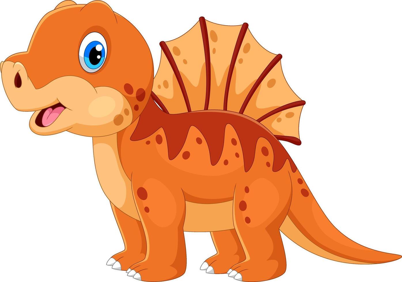 Cartoon happy Spinosaurus on white background vector