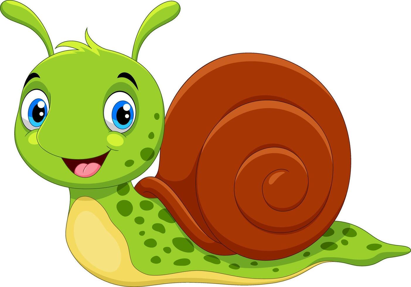 Cute cartoon snail isolated on white background vector