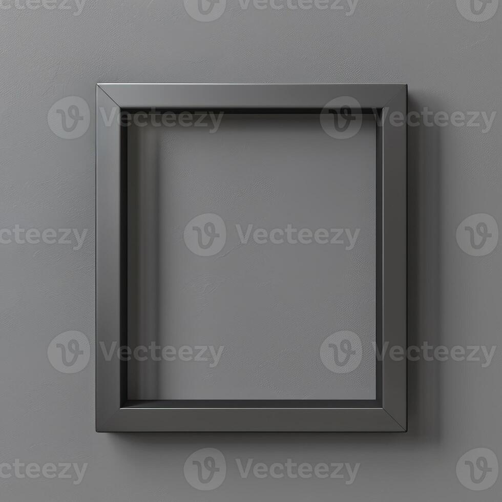 A black square frame on a gray background. photo