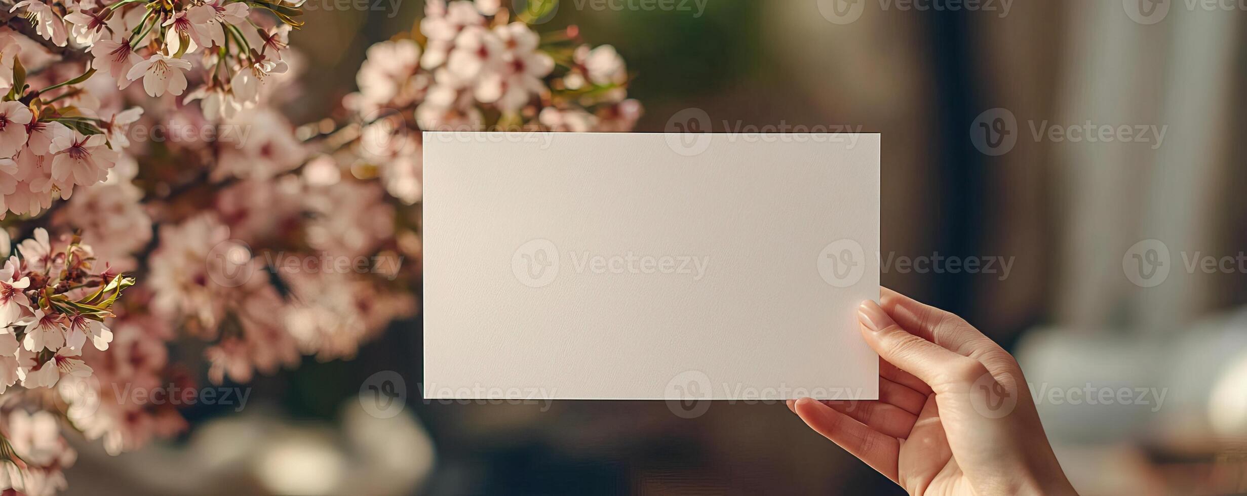 a etsy listing image displaying a 5x7inch blank white page being held by a womans hand ,in the sakura style of handcrafted designs photo