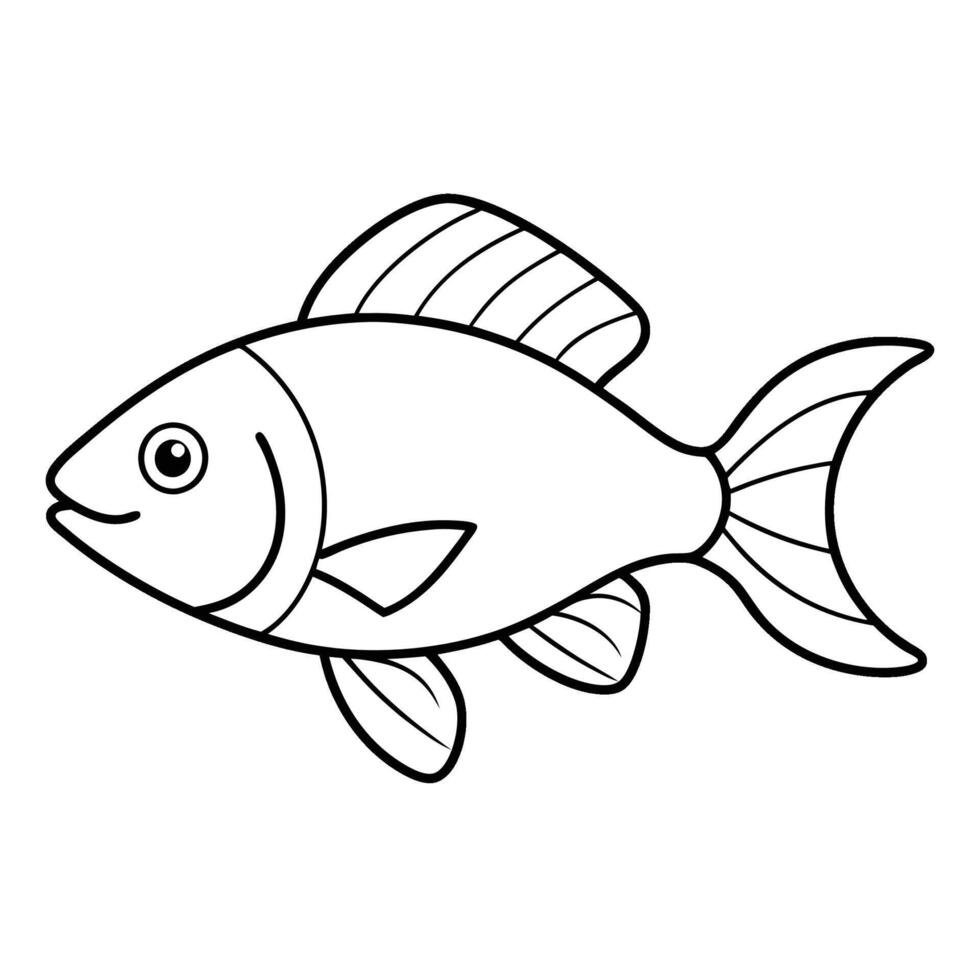 Fish outline for kids vector