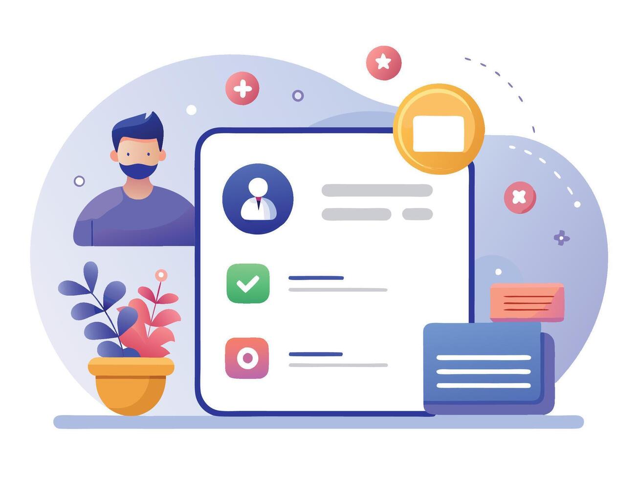 Sign Up and Log In Interaction Blueprint vector
