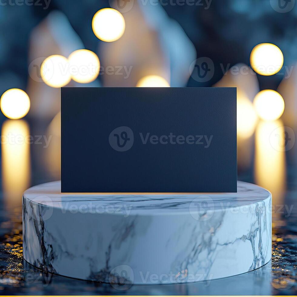 A blank black business card crafted from a premium photo