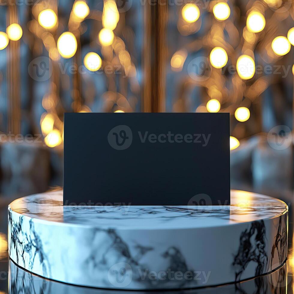A blank black business card crafted from a premium photo