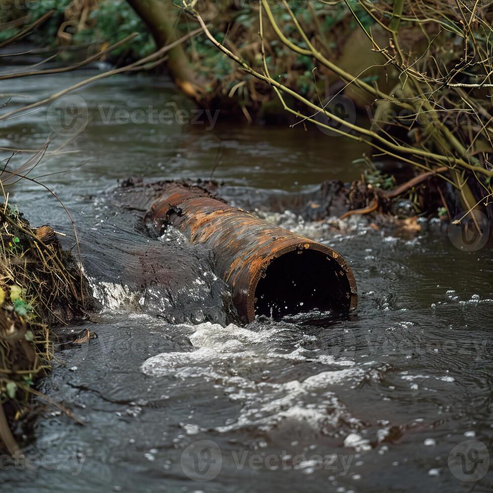large, rusty pipe that has been abandoned and is now overgrown with moss and other plants photo